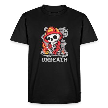 Mort-vivant pompier - T-shirt Premium bio Homme - noir - Devant - Nico (187cm)