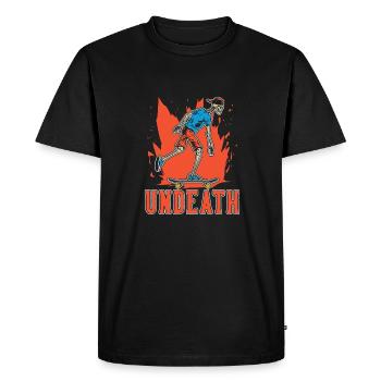 Skateboard Skater Skeleton Undeath - T-shirt Premium bio Homme - noir - Devant - Nico (187cm)