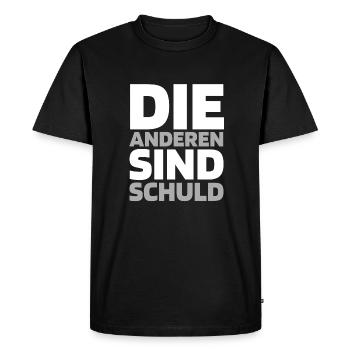 Humour noir : les autres sont à blâmer - T-shirt Premium bio Homme - noir - Devant - Nico (187cm)