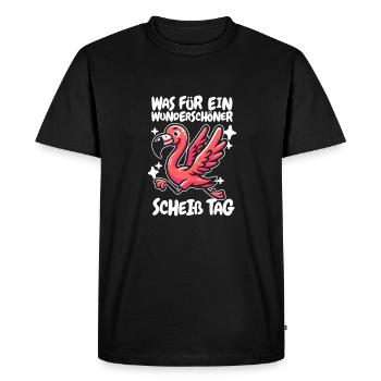 Flamingo drôle s’il vous plaît taisez-vous - T-shirt Premium bio Homme - noir - Devant - Nico (187cm)