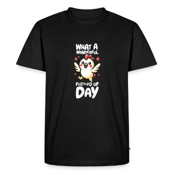 Poule Poulet Drôle Jour Foutu En Sac - T-shirt Premium bio Homme - noir - Devant - Nico (187cm)