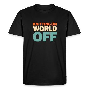 Tricot frappé sur World Off - T-shirt Premium bio Homme - noir - Devant - Nico (187cm)
