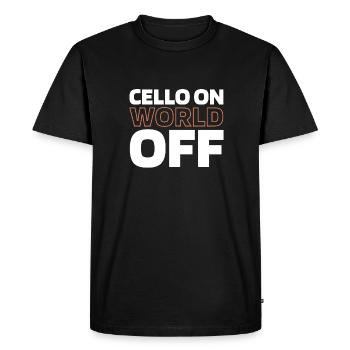 Violoncelle Violoncelliste Violoncelle On World Off - T-shirt Premium bio Homme - noir - Devant - Nico (187cm)
