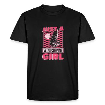 Windsurfen Windsurfer Juste une fille de planche à voile - T-shirt Premium bio Homme - noir - Devant - Nico (187cm)