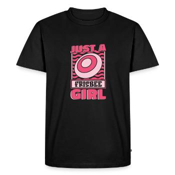 Frisbee Just A Frisbee Girl - Men's Premium Organic T-Shirt - black - Front - Nico (187cm)