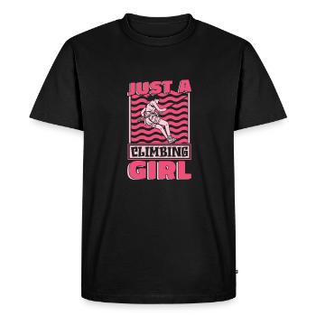 Grimpeuse d’escalade juste une grimpeuse - T-shirt Premium bio Homme - noir - Devant - Nico (187cm)