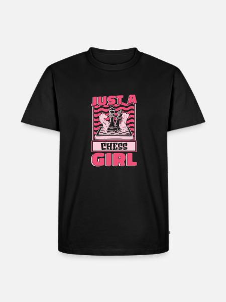 Schach juste une fille d’échecs - T-shirt Premium bio Homme - noir