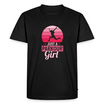 Parkour juste une fille de parkour - T-shirt Premium bio Homme - noir - Devant - Nico (187cm)