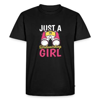 Birdwatcher juste une fille ornithologique - T-shirt Premium bio Homme - noir - Devant - Nico (187cm)