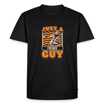Frisbee Just A Frisbee Guy - Men's Premium Organic T-Shirt - black - Front - Nico (187cm)