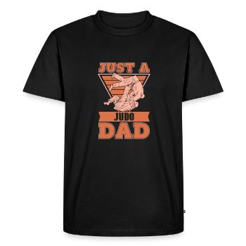 Judoka juste un papa de judo - T-shirt Premium bio Homme - noir - Devant - Nico (187cm)