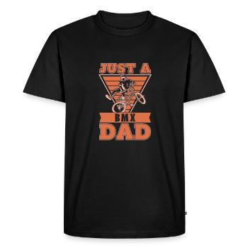 Bmx Bmx Biker Just A Bmx Dad - Men's Premium Organic T-Shirt - black - Front - Nico (187cm)