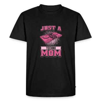 Techno Raver Just A Techno Mom - Men's Premium Organic T-Shirt - black - Front - Nico (187cm)