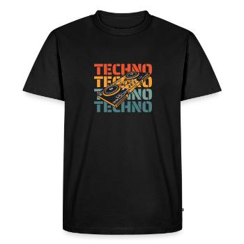Techno Raver - T-shirt Premium bio Homme - noir - Devant - Nico (187cm)