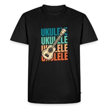 Ukulele - Men's Premium Organic T-Shirt - black - Front - Nico (187cm)