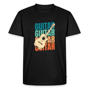 Guitare acoustique - T-shirt Premium bio Homme - noir - Devant - Nico (187cm)