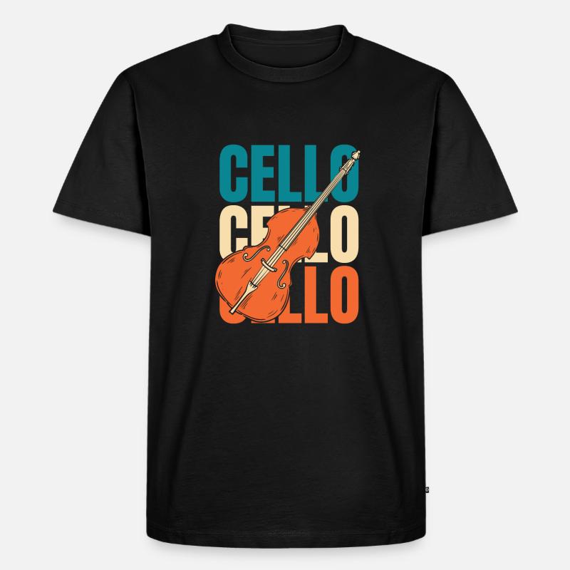 Cello Cellist - Männer Premium Bio T-Shirt - Schwarz