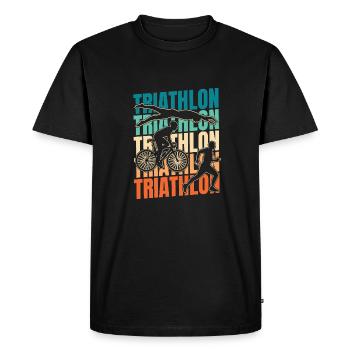 Triathlon Triathlète - T-shirt Premium bio Homme - noir - Devant - Nico (187cm)
