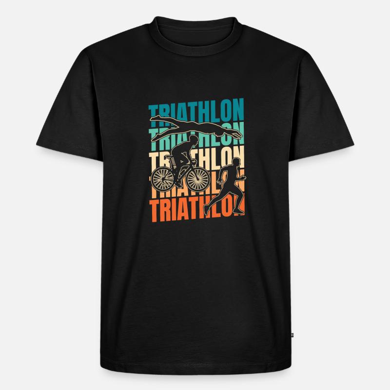 Triathlon Triathlet - Männer Premium Bio T-Shirt - Schwarz