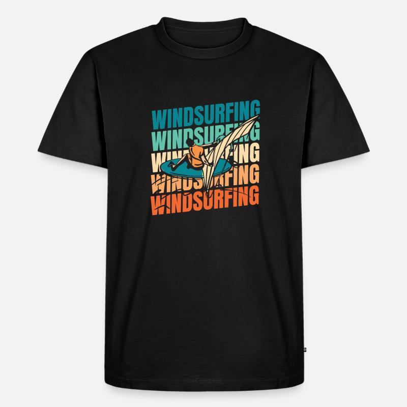 Windsurfen Windsurfer - Männer Premium Bio T-Shirt - Schwarz