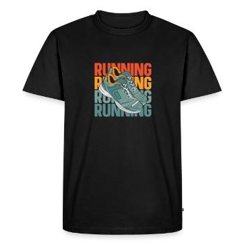 Runner Jogger Runner Running - Men's Premium Organic T-Shirt - black - Front - Nico (187cm)