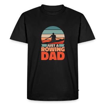 Rowing Rower Dad Just A Rowing Dad - Men's Premium Organic T-Shirt - black - Front - Nico (187cm)