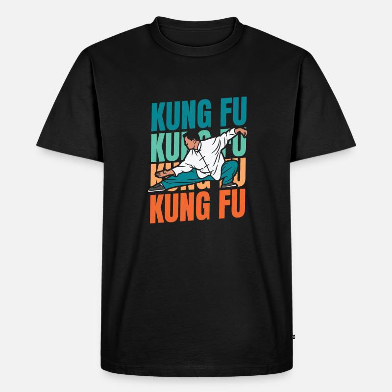 Kung Fu - Männer Premium Bio T-Shirt - Schwarz