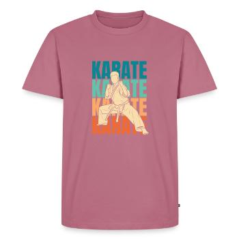 Karate - Men's Premium Organic T-Shirt - mauve - Front - Nico (187cm)