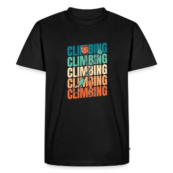 Grimpeurs d’escalade - T-shirt Premium bio Homme - noir - Devant - Nico (187cm)