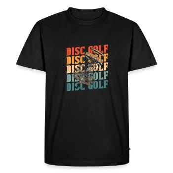 Frisbee Golf Disc Golf - Men's Premium Organic T-Shirt - black - Front - Nico (187cm)
