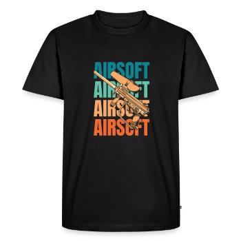 Airsoft - Men's Premium Organic T-Shirt - black - Front - Nico (187cm)