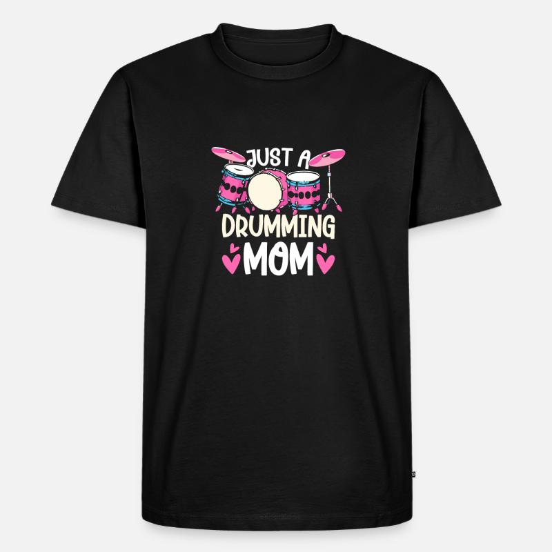 Schlagzeug Drummer Schlagzeuger Mutter - Männer Premium Bio T-Shirt - Schwarz