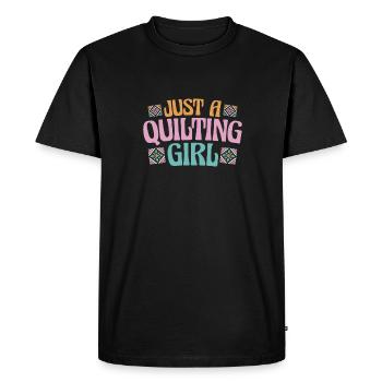 Quilting Just A Quilting Girl - Men's Premium Organic T-Shirt - black - Front - Nico (187cm)
