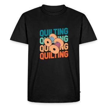 Quilting - Men's Premium Organic T-Shirt - black - Front - Nico (187cm)