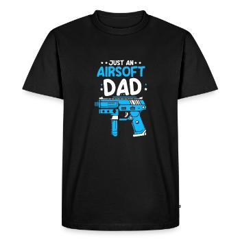 Airsoft Vater Just An Airsoft Dad - Men's Premium Organic T-Shirt - black - Front - Nico (187cm)