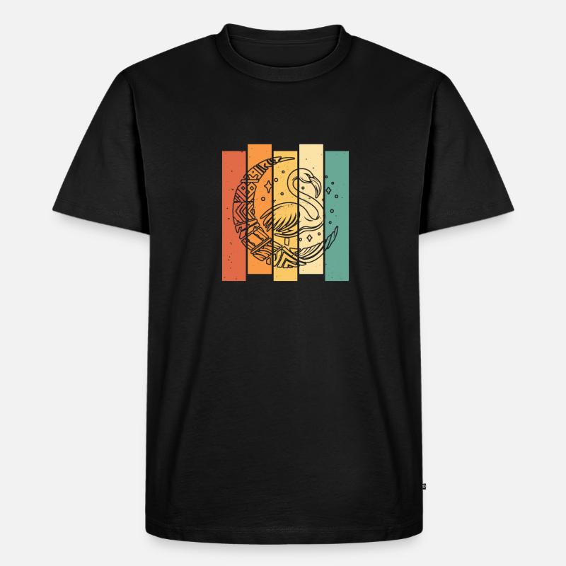 Flamingo Stammes Moon Phases - Männer Premium Bio T-Shirt - Schwarz