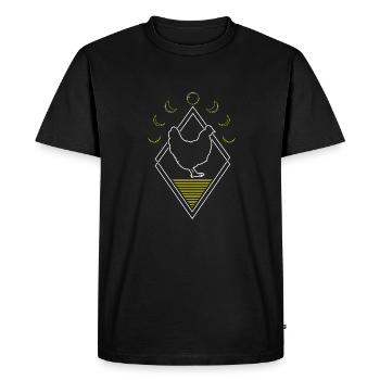 Chicken Hen Abstract Moon Phases - Men's Premium Organic T-Shirt - black - Front - Nico (187cm)