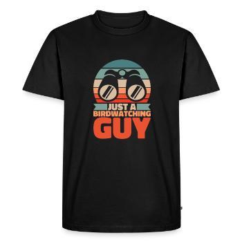 Birdwatcher Just A Birdwatching Guy - Men's Premium Organic T-Shirt - black - Front - Nico (187cm)
