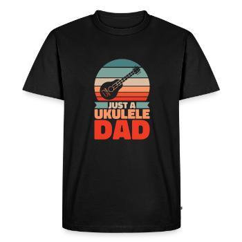 Ukulele Father Just An Ukulele Dad - Men's Premium Organic T-Shirt - black - Front - Nico (187cm)