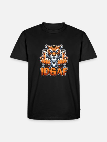 Tiger Idgaf - Men's Premium Organic T-Shirt - black