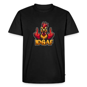 poule poule je m’en fous d’un idgaf - T-shirt Premium bio Homme - noir - Devant - Nico (187cm)