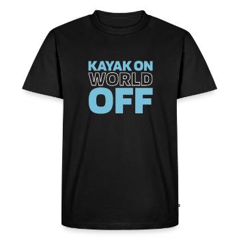 Kayaker Kayak On World Off - Men's Premium Organic T-Shirt - black - Front - Nico (187cm)