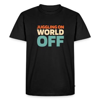 Jonglieren Jongleur Juggling On World Off - Men's Premium Organic T-Shirt - black - Front - Nico (187cm)
