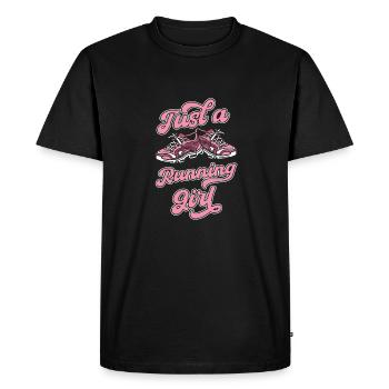 Läufer Jogger Runner Laufen Just A Running Girl - Men's Premium Organic T-Shirt - black - Front - Nico (187cm)