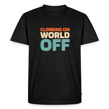 Grimpeur Grimpeur Escalade On World Off - T-shirt Premium bio Homme - noir - Devant - Nico (187cm)