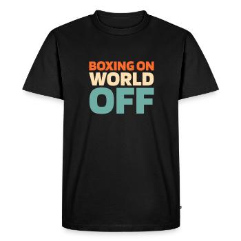 Boxen Boxer Boxing On World Off - Men's Premium Organic T-Shirt - black - Front - Nico (187cm)