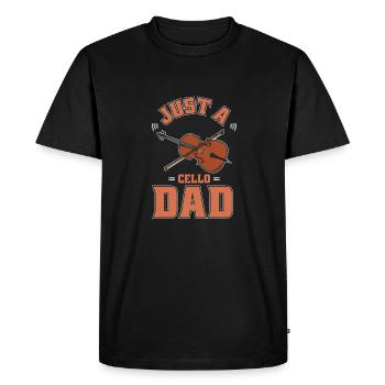 Violoncelle Violoncelliste Juste un papa violoncelle - T-shirt Premium bio Homme - noir - Devant - Nico (187cm)