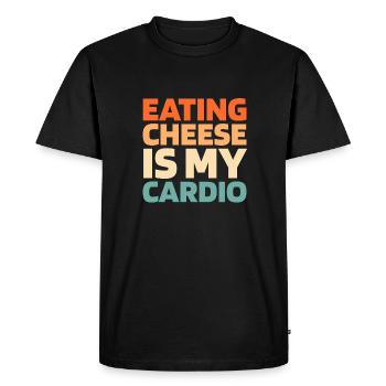 Cheese Cheesemaker Funny Cardio Quote - Men's Premium Organic T-Shirt - black - Front - Nico (187cm)