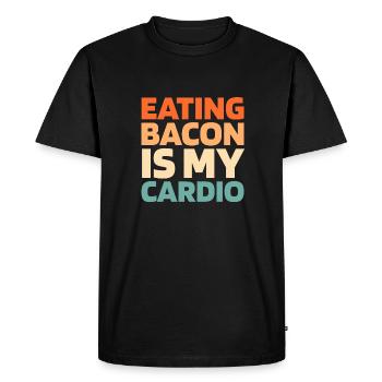 Bacon Speck Citation cardio drôle - T-shirt Premium bio Homme - noir - Devant - Nico (187cm)