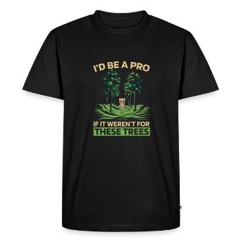 Frisbee Golf Disc Golf Tree - Men's Premium Organic T-Shirt - black - Front - Nico (187cm)